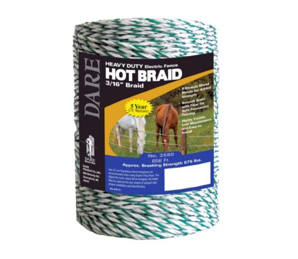 Dare Hot Braid 3/16" With 9 Mixed Metal Strands White/Green 200M/656ft