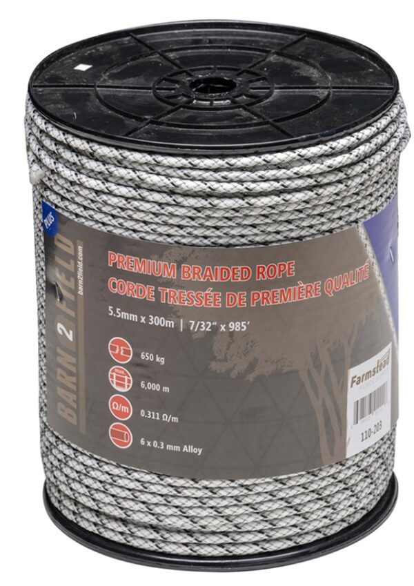 Barn2Field PLUS 5.5mm Braided Rope 6x.3mm TriCOND 300 Meter