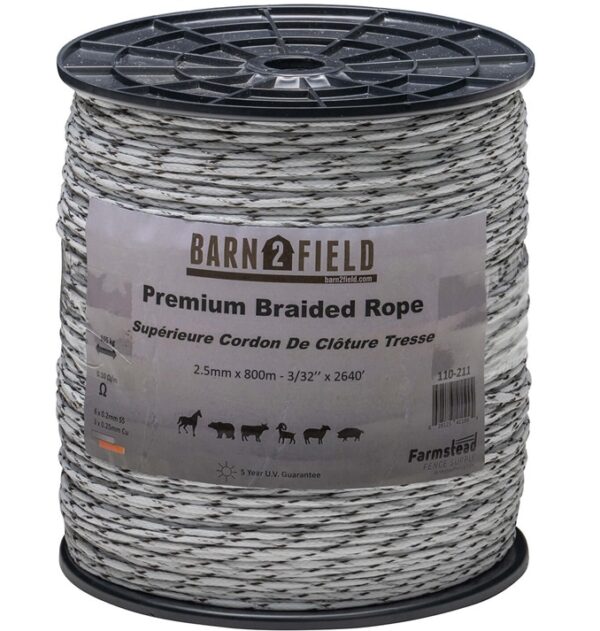 Barn2Field PREMIUM 2.5mm Braided Rope 3xCU/6xSS 800m,