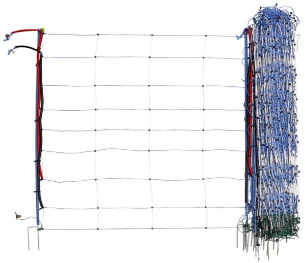 Wolf Net 42" x 165' Dbl. Prong Premium Posts. Blue/White