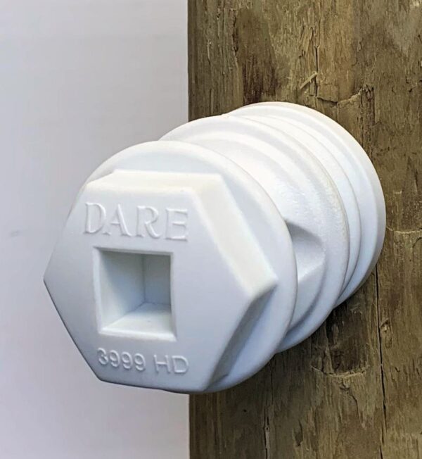 Dare White 3999 HD Hex Head Insulator with Lag Bolt Each